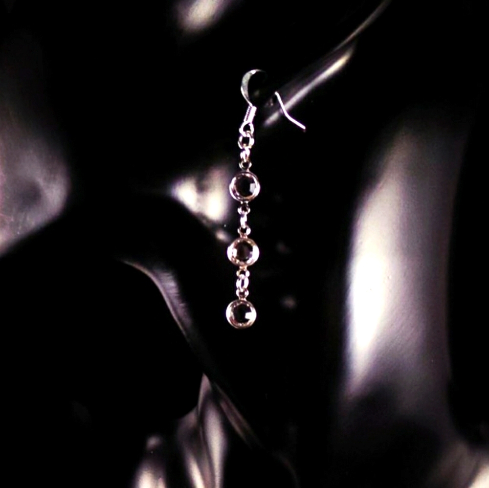 Silver Crystal Dangle Earrings